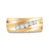 Image 2 : Mens Diamond Diagonal Wedding Band Ring 1/2 Cttw 10kt Yellow Gold