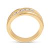 Image 3 : Mens Diamond Diagonal Wedding Band Ring 1/2 Cttw 10kt Yellow Gold