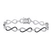 Image 1 : Black Color Enhanced Diamond Infinity Bracelet 1/2 Cttw Sterling Silver