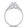 Image 4 : Baguette Diamond Square Cluster Ring 3/4 Cttw 14kt White Gold
