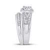 Image 4 : His Hers Diamond Square Matching Wedding Set 3/4 Cttw 10kt White Gold