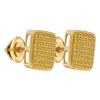 Image 1 : Yellow-Tone Sterling Silver Mens Yellow Color Enhanced Diamond Square Earrings 1/3 Cttw Yellow-Tone 