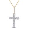 Image 1 : Mens Diamond Cross Charm Pendant 3/4 Cttw 10kt Yellow Gold