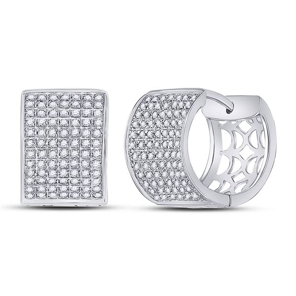 Diamond Huggie Earrings 1/2 Cttw 10kt White Gold