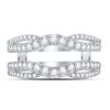 Image 2 : Diamond Wrap Ring Guard Enhancer 5/8 Cttw 14kt White Gold