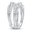 Image 3 : Diamond Wrap Ring Guard Enhancer 5/8 Cttw 14kt White Gold