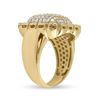 Image 4 : Mens Diamond Pillow Cluster Ring 2-1/2 Cttw 10kt Yellow Gold