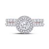Image 2 : Diamond Bridal Wedding Ring Band Set 1-3/4 Cttw 14kt Two-tone Gold