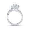 Image 3 : Baguette Diamond Modern Floating Cluster Ring 7/8 Cttw 14kt White Gold