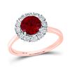 Image 1 : Ruby Diamond Solitaire Ring 1-5/8 Cttw 14kt Rose Gold