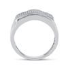 Image 4 : Mens Diamond Cluster Ring 1/2 Cttw 10kt White Gold