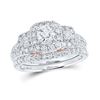 Image 1 : Diamond Bridal Wedding Ring Band Set 1-1/2 Cttw 14kt Two-tone Gold