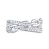 Image 2 : Diamond Chain Link Crossover Band Ring 1/5 Cttw 10kt White Gold