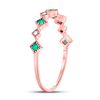 Image 3 : Emerald Diamond Square Stackable Band Ring 1/5 Cttw 10kt Rose Gold