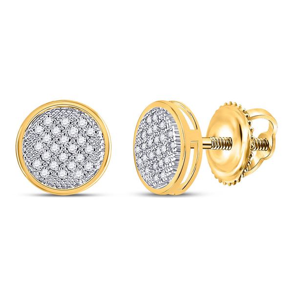 Diamond Circle Earrings 1/6 Cttw 14kt Yellow Gold