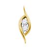 Image 1 : Diamond Bypass 2-stone Pendant 1/4 Cttw 14kt Yellow Gold