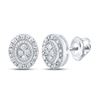 Image 1 : Diamond Oval Earrings 1/10 Cttw 10kt White Gold