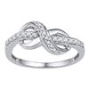 Image 1 : Diamond Knot Infinity Ring 1/6 Cttw 10kt White Gold