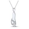 Image 2 : Diamond Sandal Flip-flop Nautical Pendant .03 Cttw Sterling Silver