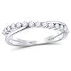 Image 1 : Diamond Crossover Stackable Band Ring 1/3 Cttw 10kt White Gold