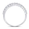 Image 4 : Diamond Crossover Stackable Band Ring 1/3 Cttw 10kt White Gold