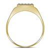 Image 2 : Mens Diamond Square Ring 1/8 Cttw 10kt Two-tone Gold