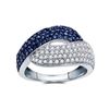 Image 1 : Blue Color Enhanced Diamond Fashion Ring 1 Cttw Sterling Silver