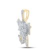 Image 2 : Mens Diamond Elephant Charm Pendant 1-3/4 Cttw 10kt Yellow Gold