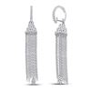 Image 1 : Diamond Chain Teardrop Dangle Earrings 1-5/8 Cttw 14kt White Gold