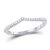 Image 1 : Diamond Chevron Stackable Band Ring 1/6 Cttw 10kt White Gold