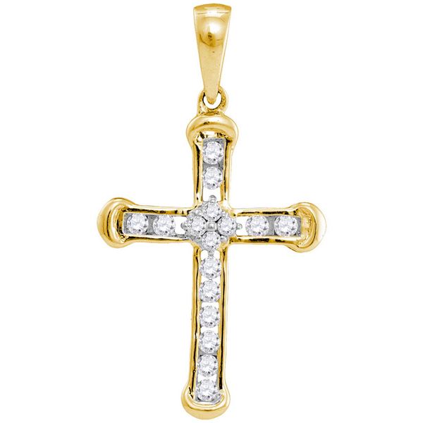 Diamond Cross Pendant 1/5 Cttw 10kt Yellow Gold
