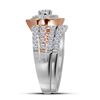 Image 2 : Diamond Bridal Wedding Ring Band Set 1-1/2 Cttw 14kt Two-tone Gold