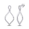 Image 1 : Diamond Moving Dangle Earrings 1/5 Cttw 10kt White Gold
