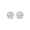 Image 2 : Mens Diamond Circle Cluster Earrings 1/5 Cttw 10kt Yellow Gold