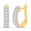 Image 1 : Diamond Hoop Earrings 7/8 Cttw 14kt Yellow Gold