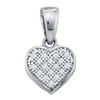 Image 1 : Diamond Small Heart Cluster Pendant 1/20 Cttw Sterling Silver