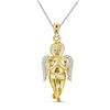 Image 1 : Small Guardian Angel Cherub Charm Pendant 1/20 Cttw 10k Yellow Gold
