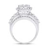 Image 3 : Diamond Rectangle Cluster Ring 1-3/4 Cttw 14kt White Gold