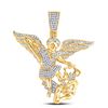 Image 1 : Mens Diamond Archangel Charm Pendant 3/4 Cttw 10kt Yellow Gold