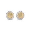 Image 2 : Sterling Silver Mens Yellow Color Enhanced Diamond Disk Circle Earrings 1/10 Cttw Sterling Silver