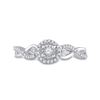 Image 2 : Diamond Halo Promise Ring 1/5 Cttw Sterling Silver