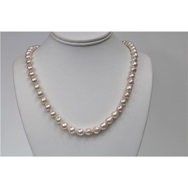 8.5-9mm Japanese Akoya Baroque Necklace with Gold Clasp