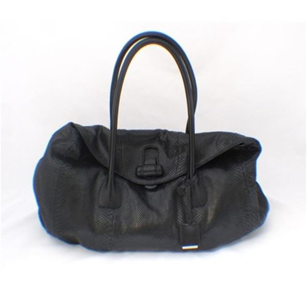Jill Sander Black Python Shoulder Bag