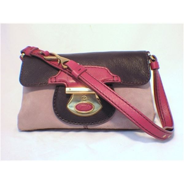 Tod's Rose Pink and Purple Leather Handbag