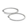 Image 1 : 0.5 ctw Diamond VS/SI 20 MM Hoop Earrings 14k White Gold - REF-47Y9X