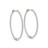 Image 2 : 0.5 ctw Diamond VS/SI 20 MM Hoop Earrings 14k White Gold - REF-47Y9X