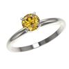 Image 2 : 0.76 ctw Certified Intense Yellow Diamond Engagment Ring 10k White Gold - REF-67F5M