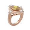 Image 1 : 4.18 ctw Canary Citrine & Diamond Ring 18K Rose Gold - REF-161M8G