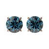 Image 1 : 1.55 ctw Certified Intense Blue Diamond Stud Earrings 10k Rose Gold - REF-104M3G