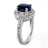 Image 2 : 4.40 ctw Kaynite & Diamond Ring 14k White Gold - REF-110W9H